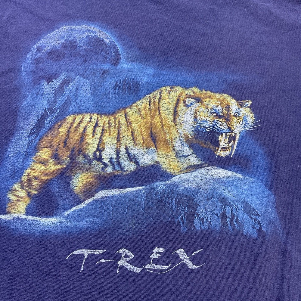 Vintage T-Rex Cafe T-Shirt Tiger Graphic Tee 90s Y2K Short Sleeve Men Sz 2XL - Picture 7 of 8